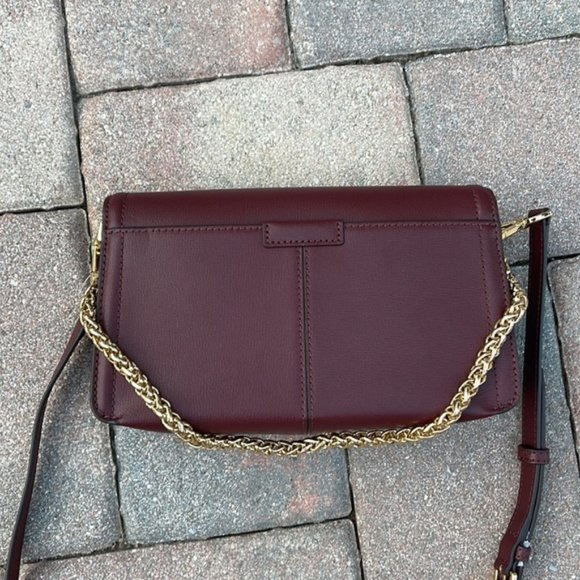 Michael Kors Sonia Medium Leather Shoulder Bag Merlot - Picture 13 of 16